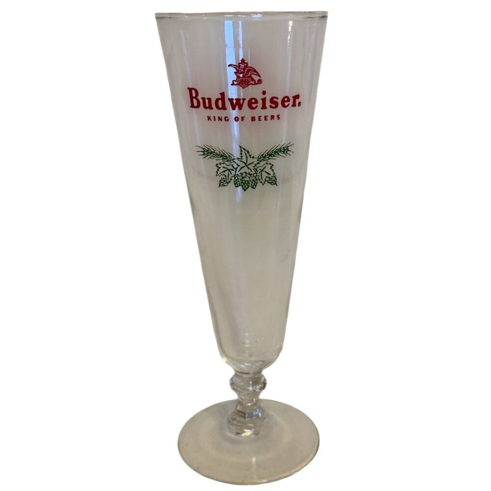 Collectible Budweiser King of Beers 10 oz. Footed Pilsner Beer Glass 8.25" Tall